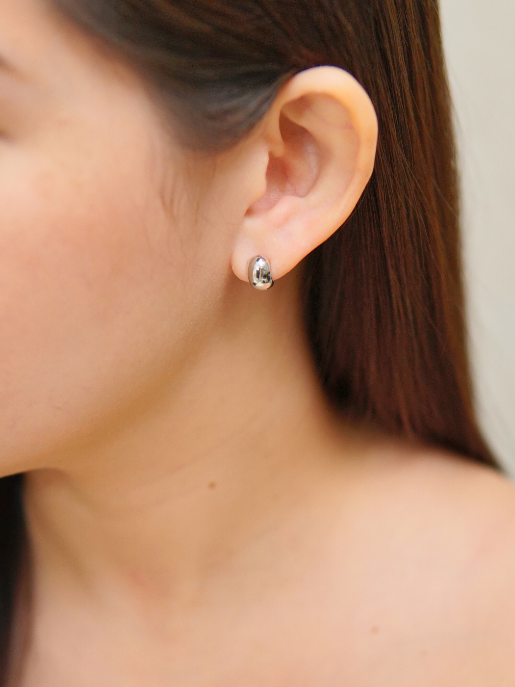 Henrietta Hoops in Rhodium