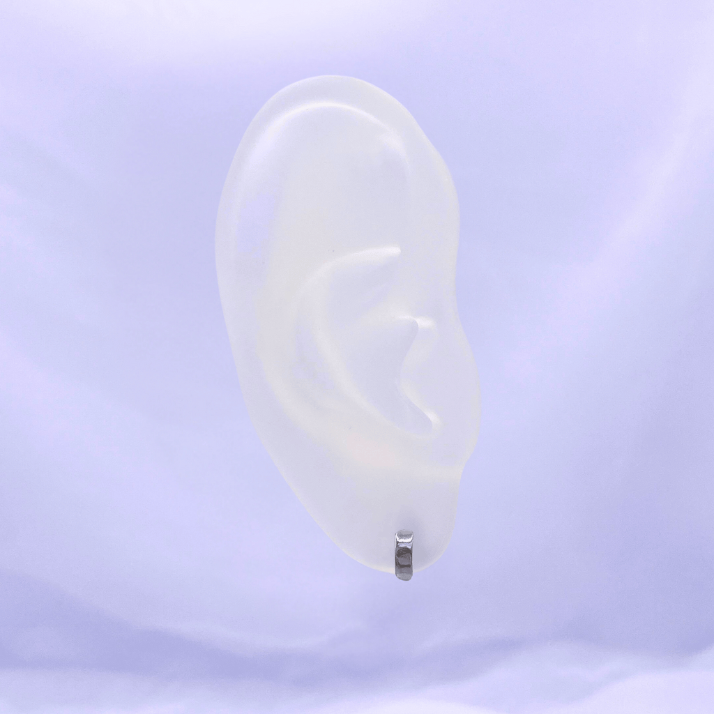 Hope Hoop Earrings in Rhodium