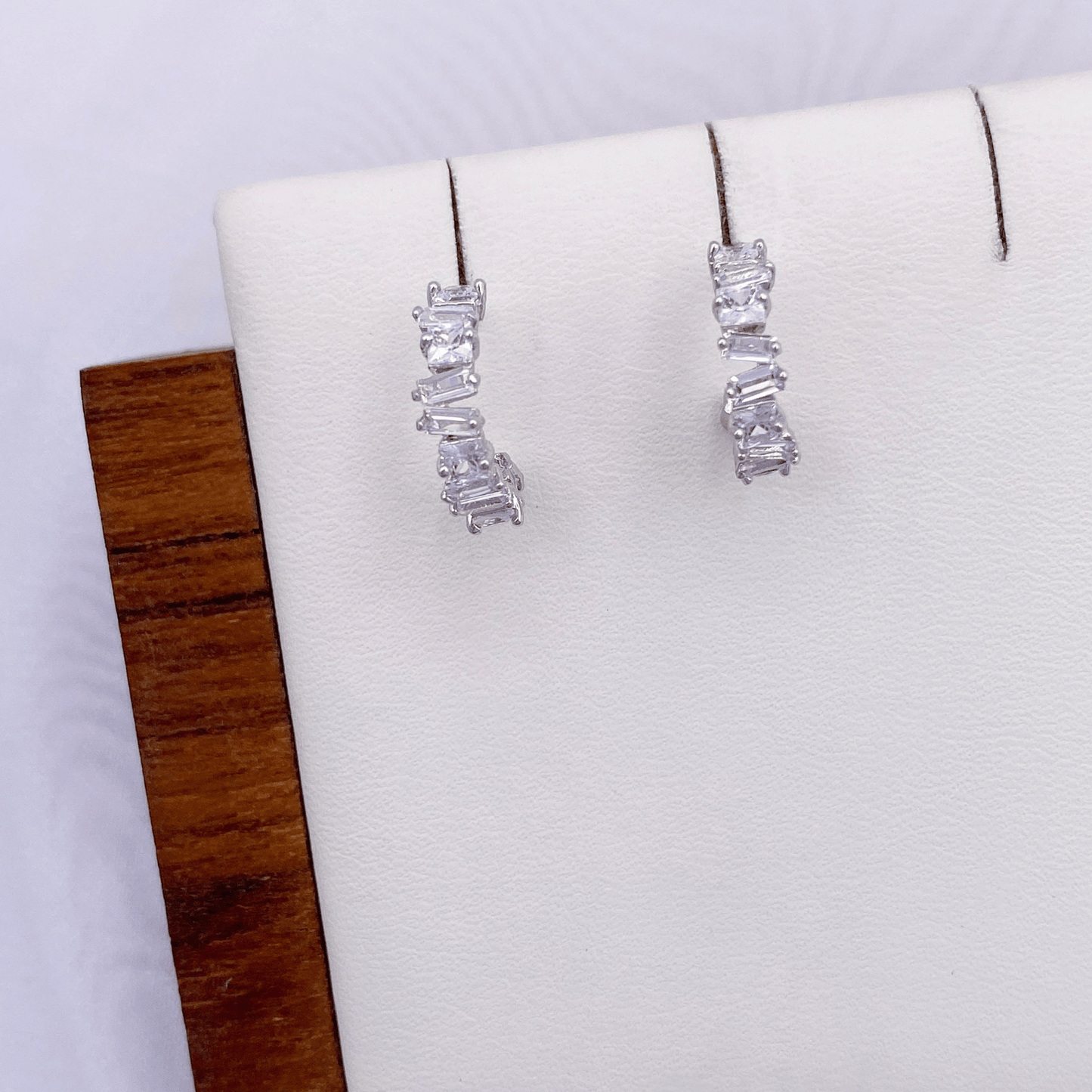 jivaelle earrings in rhodium