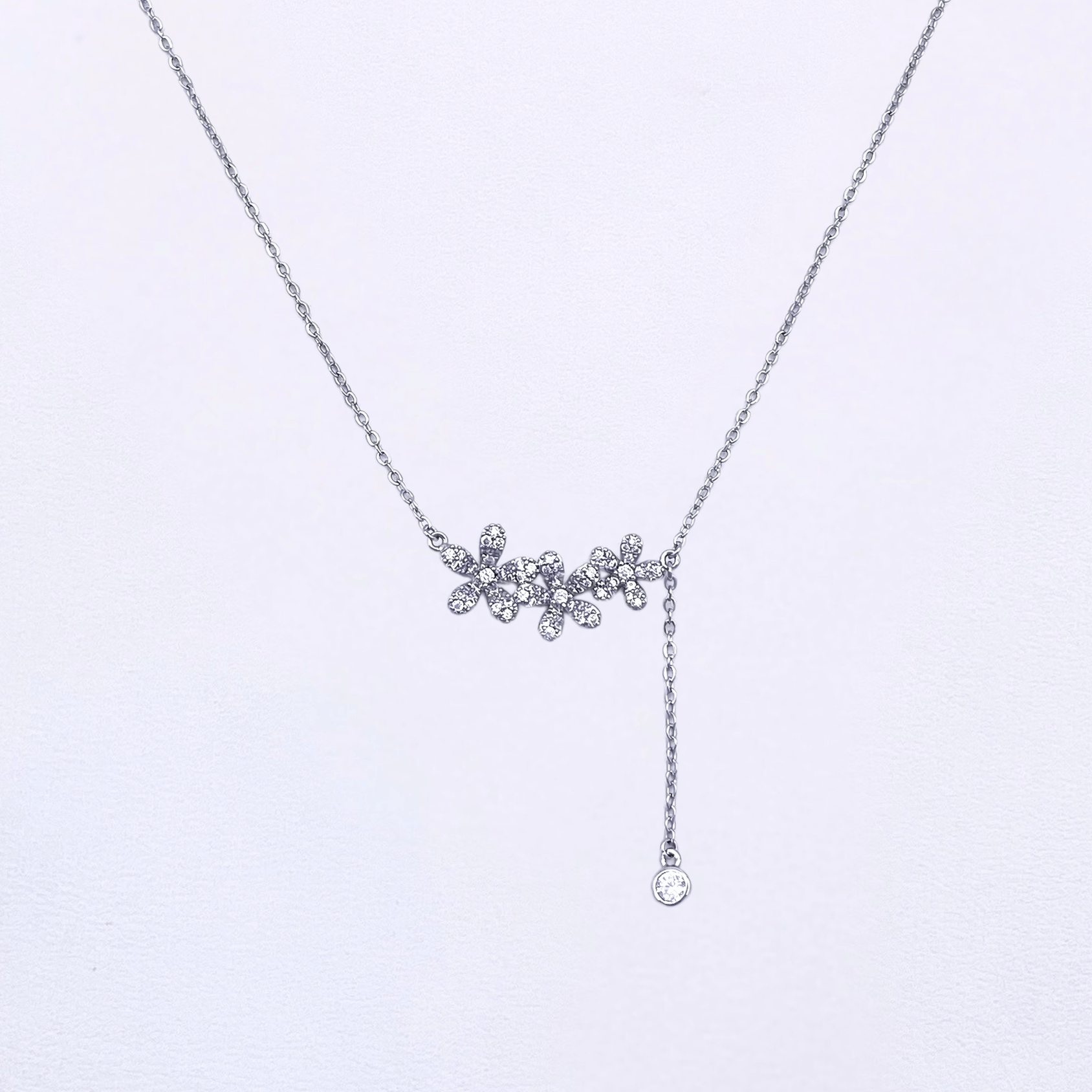 Kaixie Necklace in Rhodium