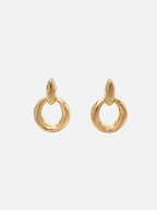 Kivelle Halo Drop Stud Earrings in Gold
