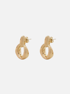 Kivelle Halo Drop Stud Earrings in Gold