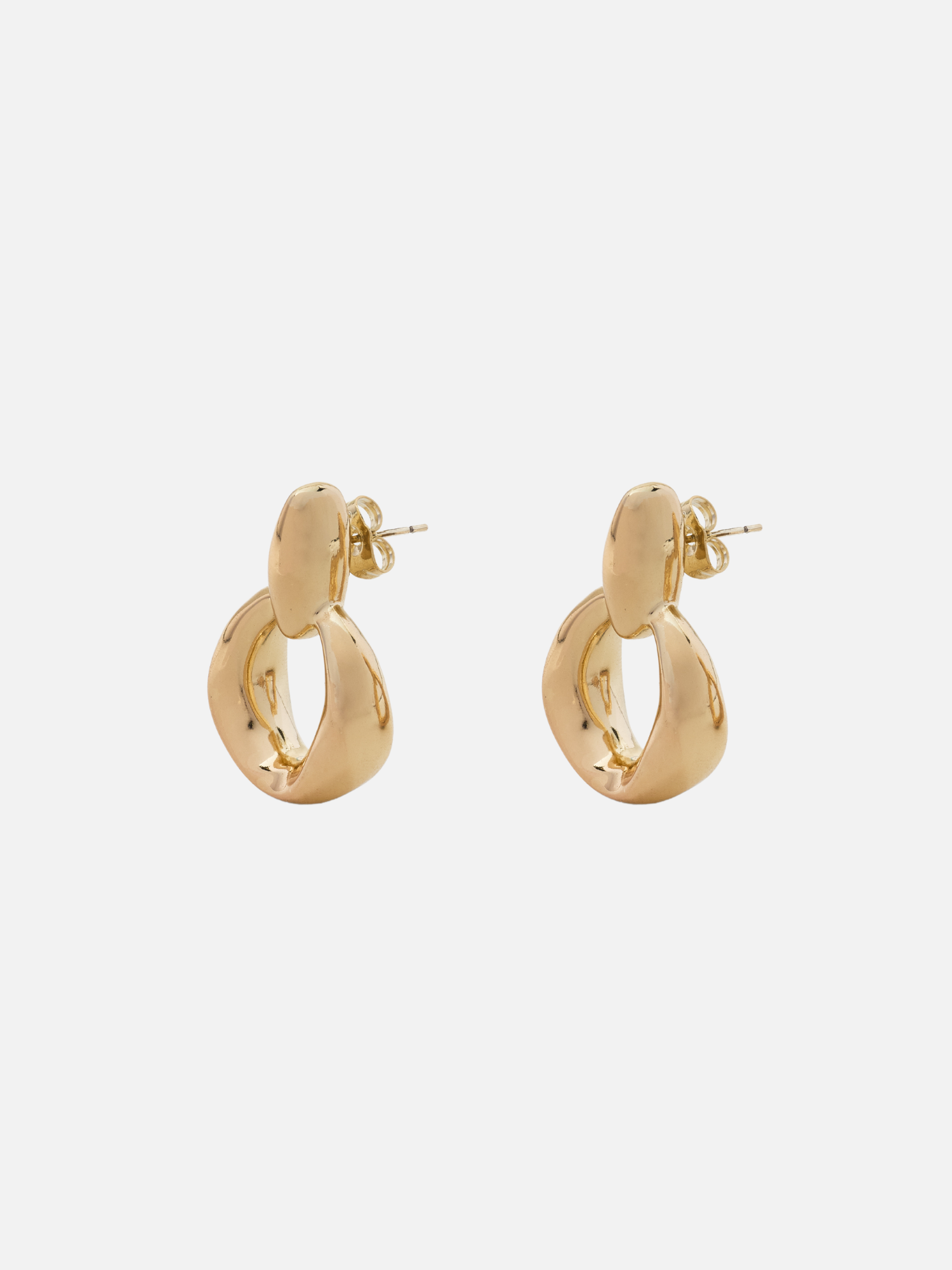 Kivelle Halo Drop Stud Earrings in Gold