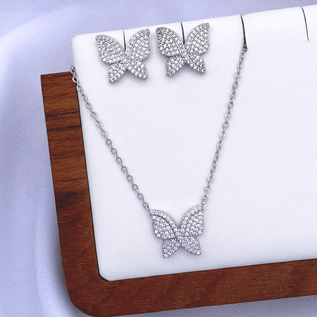 Mabel Jewelry Set in Rhodium