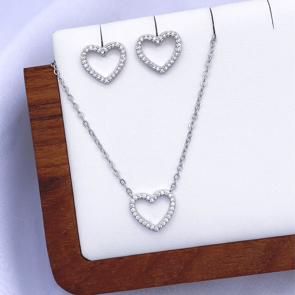 Maeda Jewelry Set in Rhodium