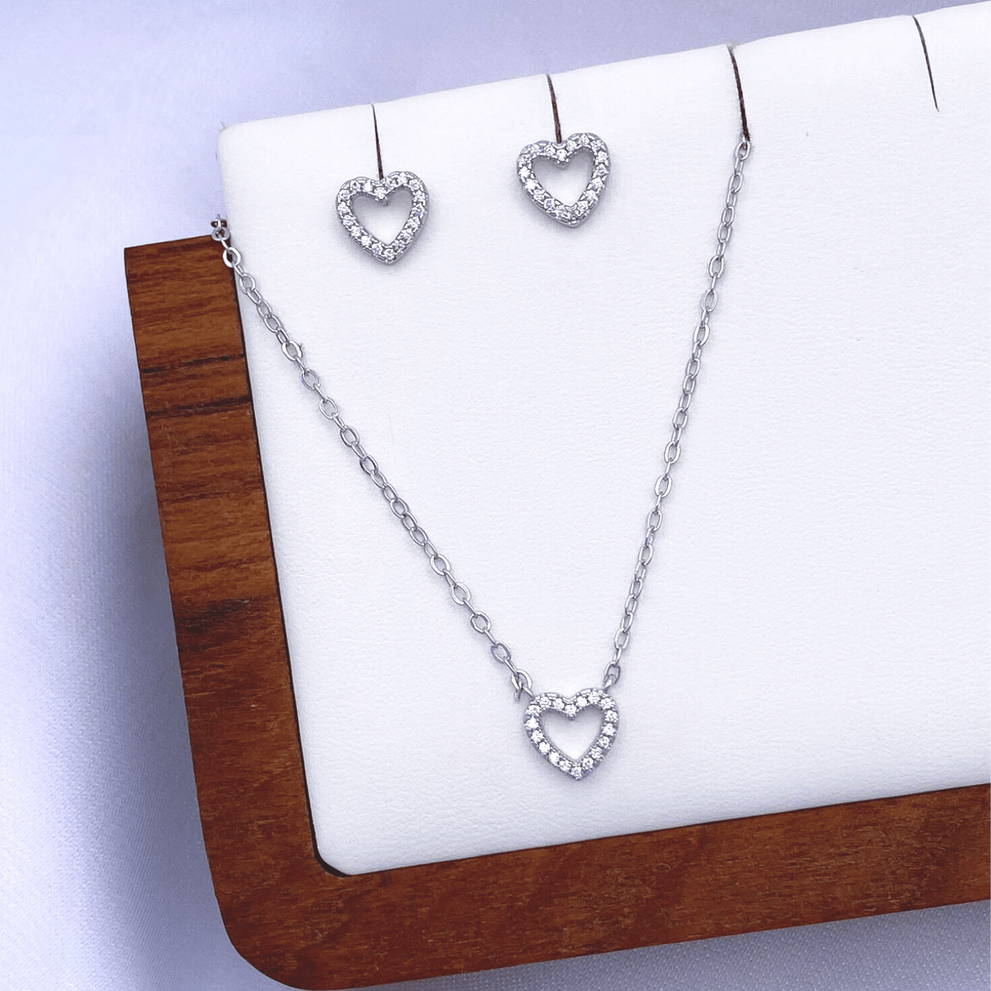 margaret jewelry set in rhodium
