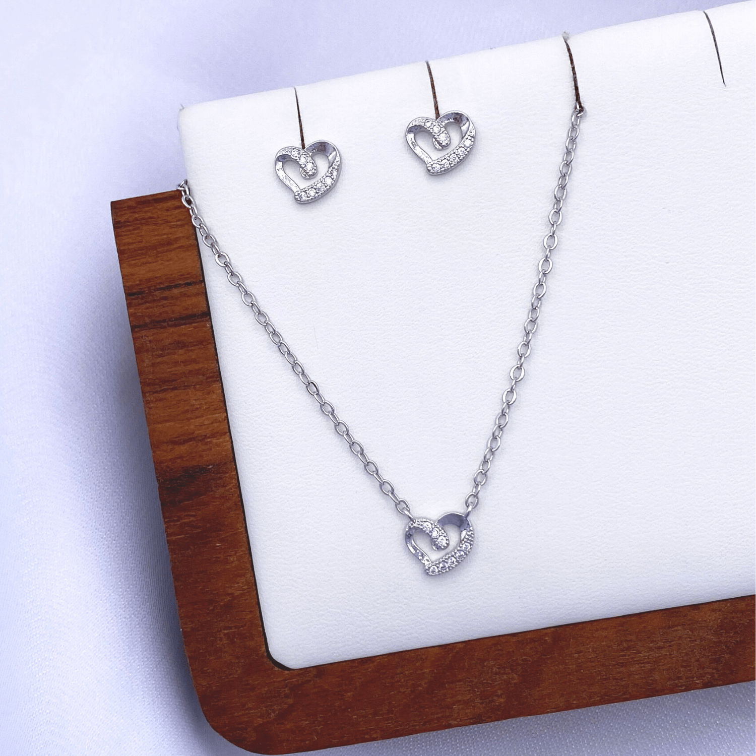 Marie Jewelry Set in Rhodium