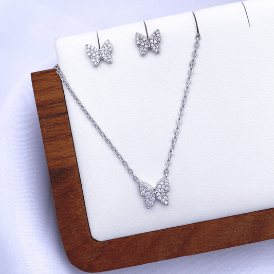 Mindy Jewelry Set in Rhodium