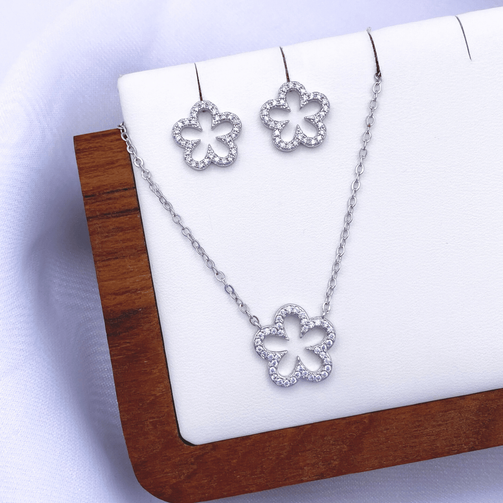 Mira Jewelry Set in Rhodium