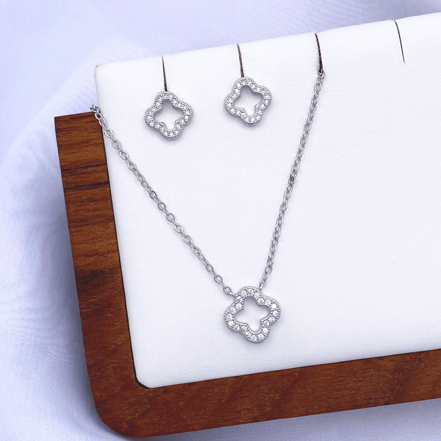 Mitzi Jewelry Set in Rhodium