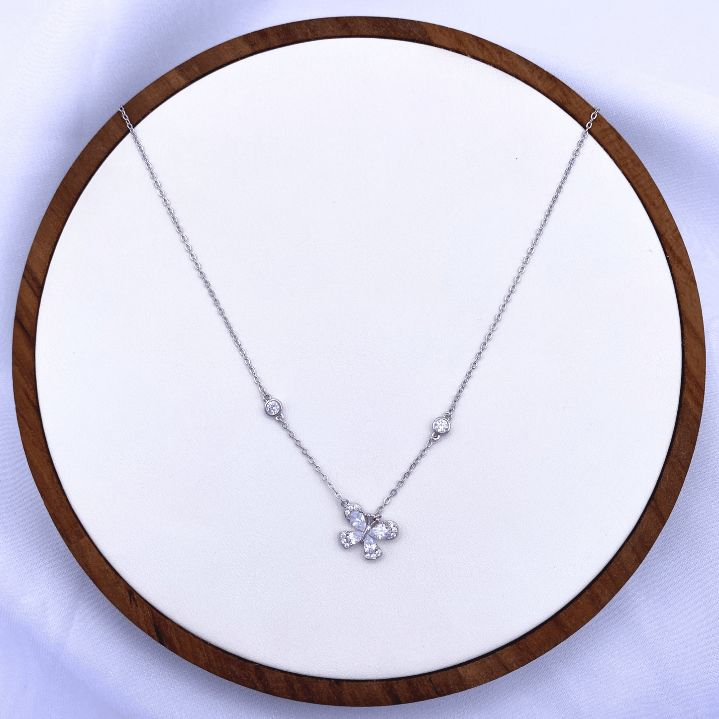 nerissa necklace in rhodium
