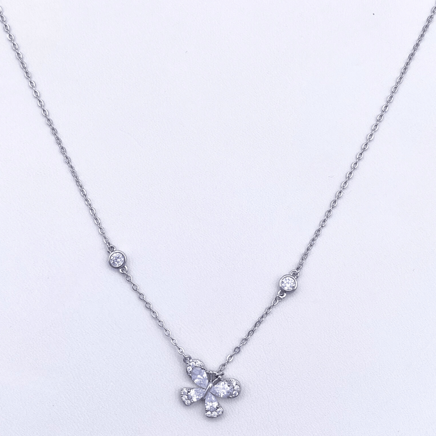 nerissa necklace in rhodium