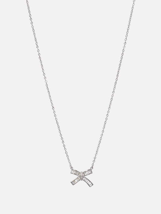 Ninaia Pendant Necklace in Rhodium