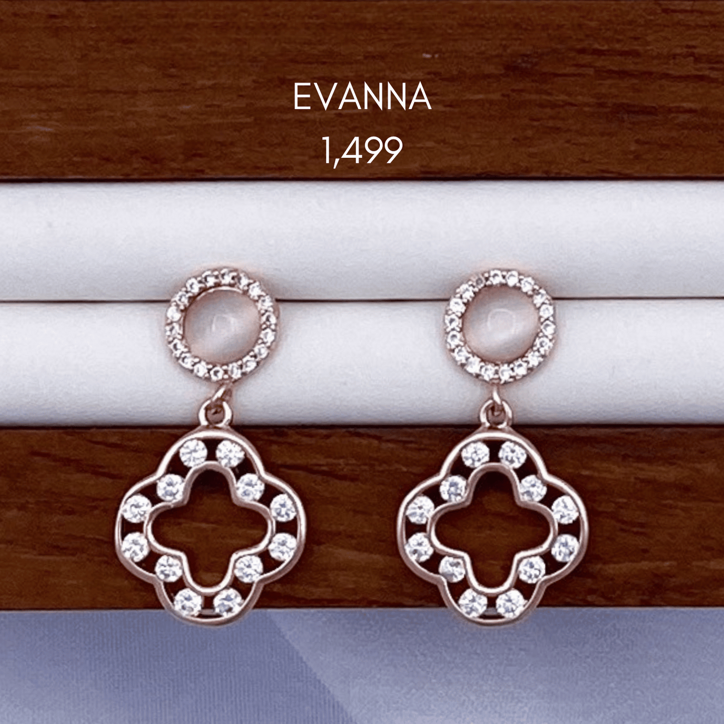 erielle, etta, eileen, eyanna, evanna & elia earrings in rose gold