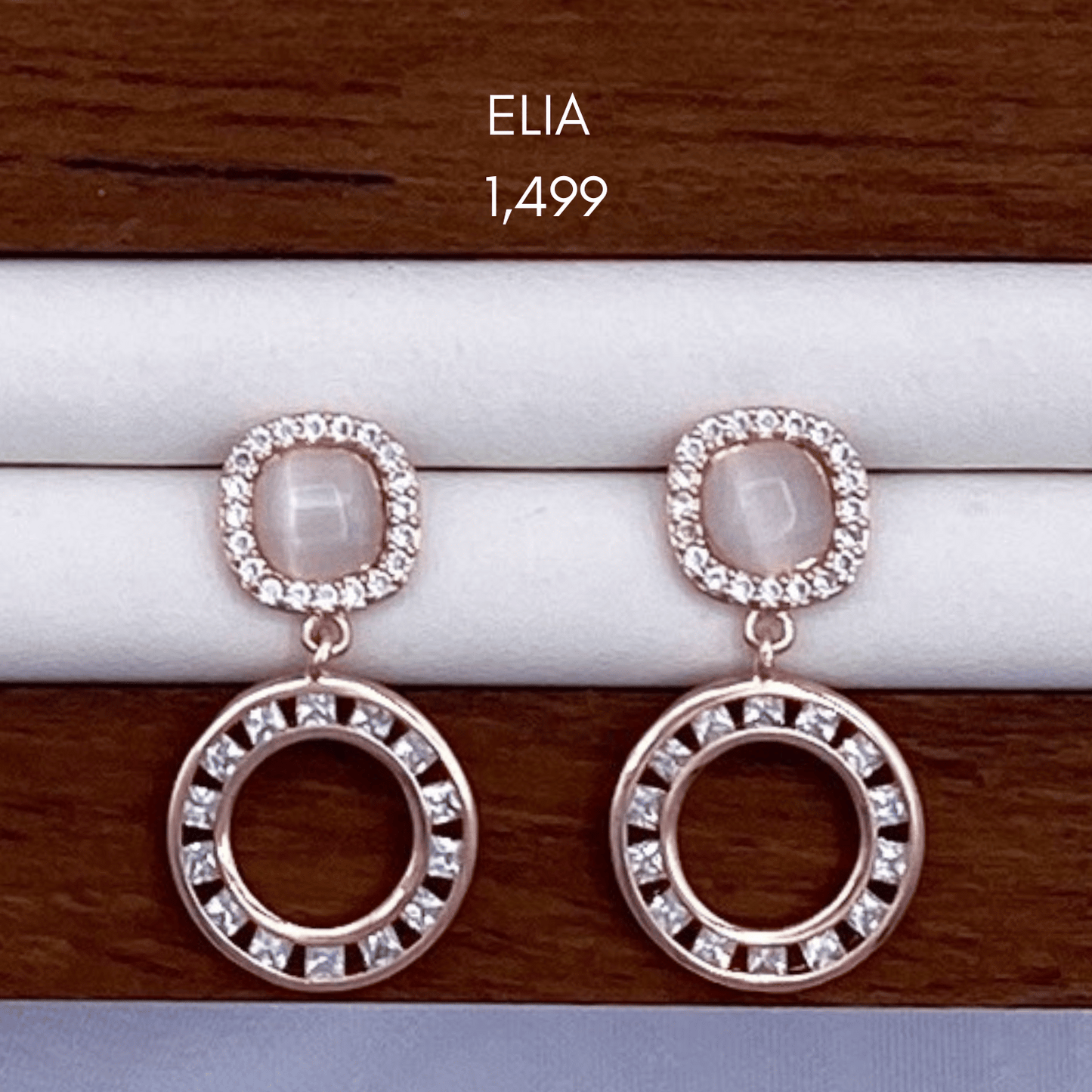 erielle, etta, eileen, eyanna, evanna & elia earrings in rose gold
