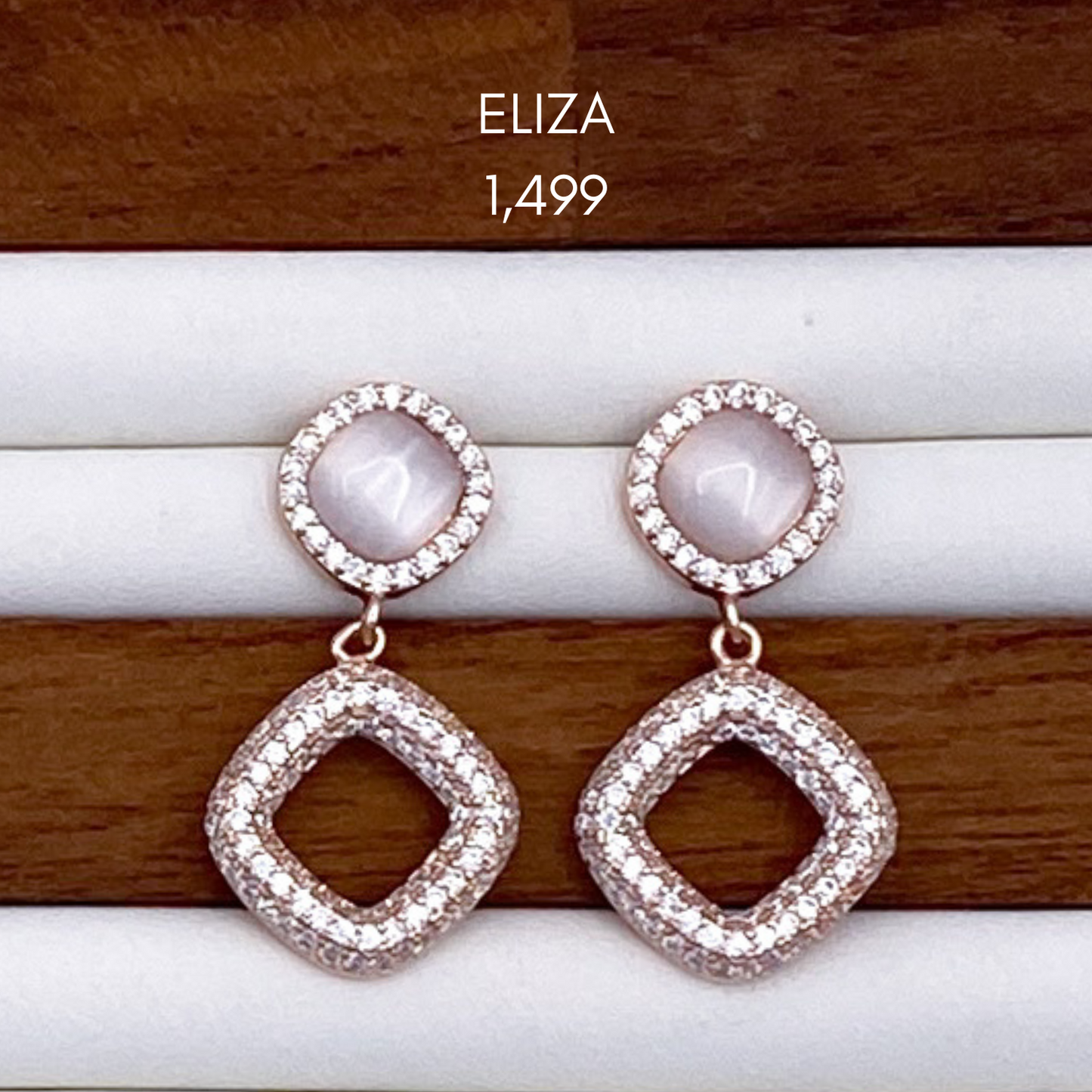 emmie, elodie & eliza earrings in rose gold