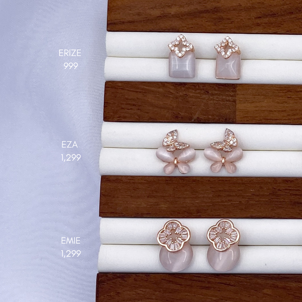 Erize, Eza & Emie Earrings in Rose Gold