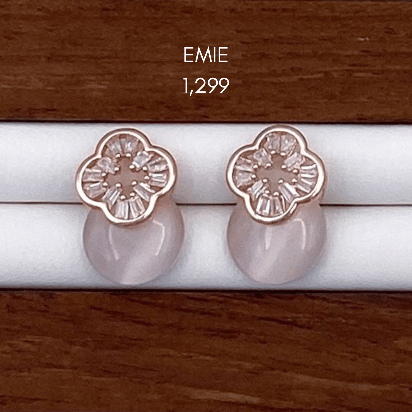 erize, eza & emie earrings in rose gold