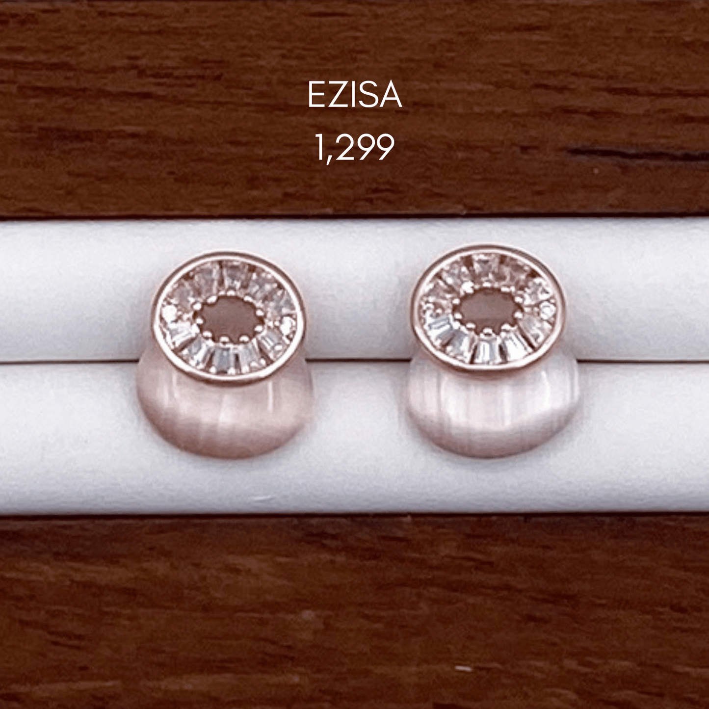 evanthe, everie, ezisa, elowen, eleni & eowyn earrings in in rose gold