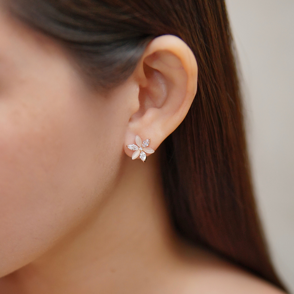 Elle, Eva & Eleanora Earrings in Rose Gold