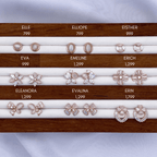 Erielle, Etta, Eileen, Eyanna, Evanna & Elia Earrings in Rose Gold