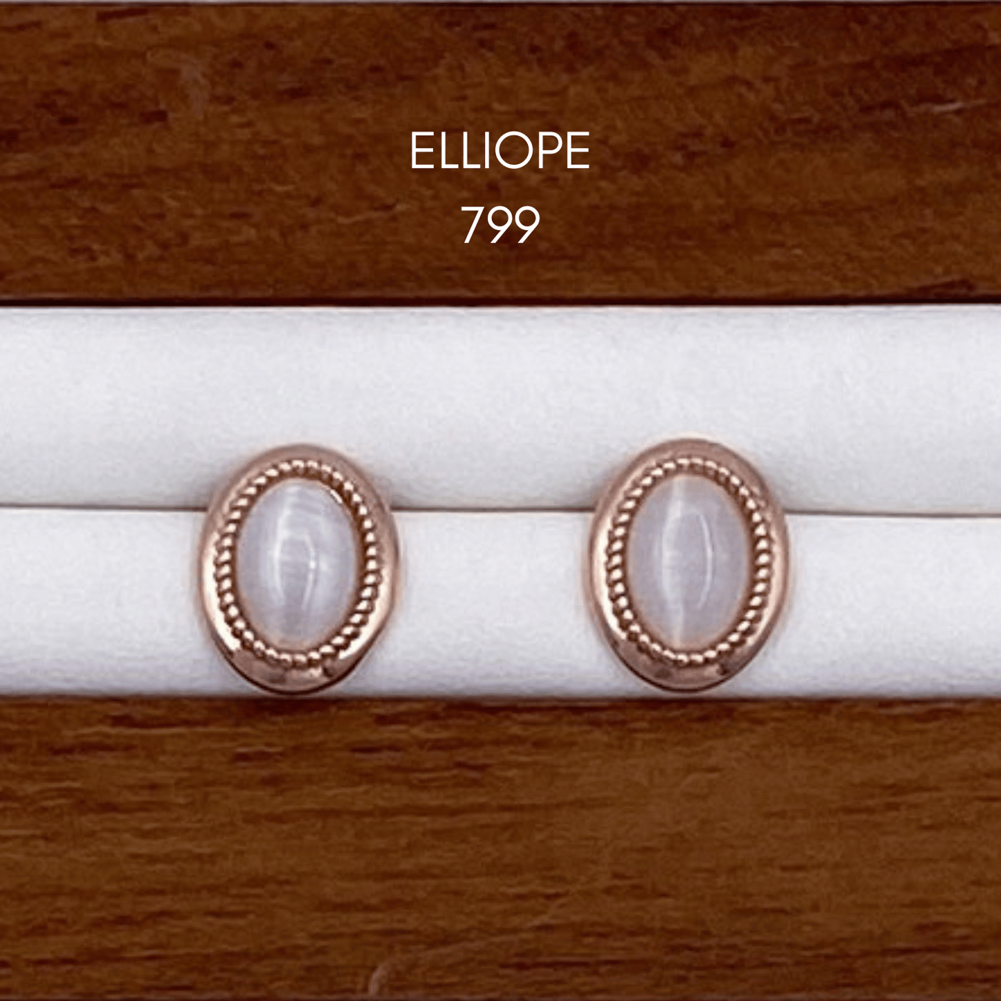 elliope, emeline, evalina, eisther, erich & erin earrings in rose gold