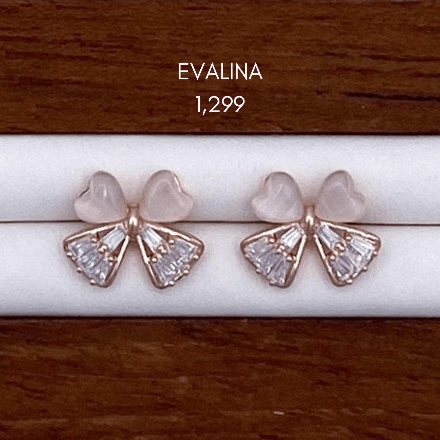 elliope, emeline, evalina, eisther, erich & erin earrings in rose gold