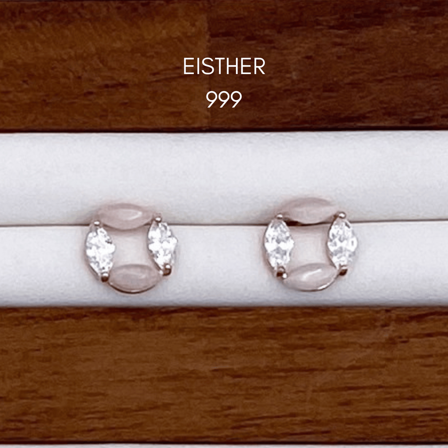 elliope, emeline, evalina, eisther, erich & erin earrings in rose gold