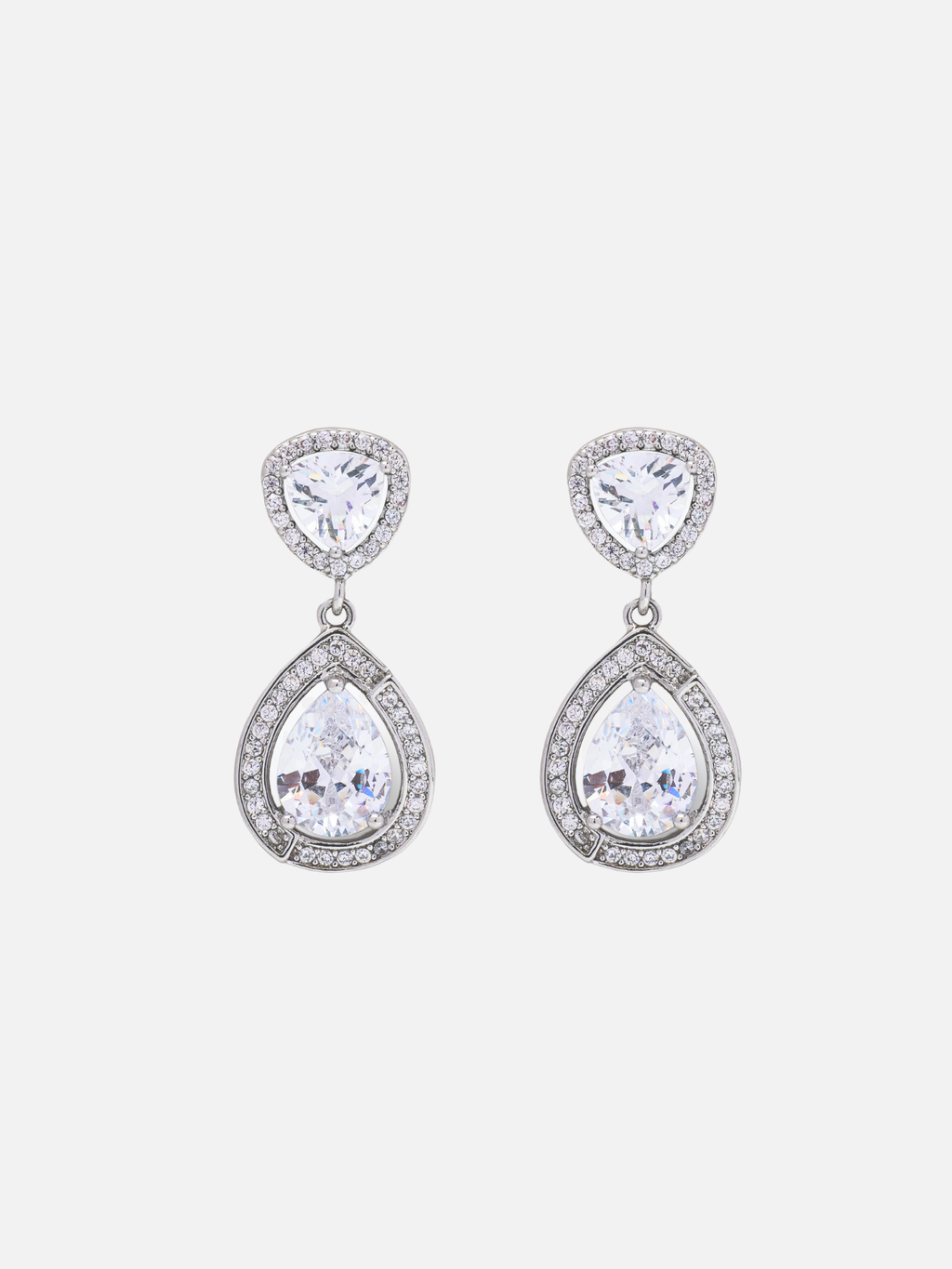 Rhia Stud Earrings in Rhodium