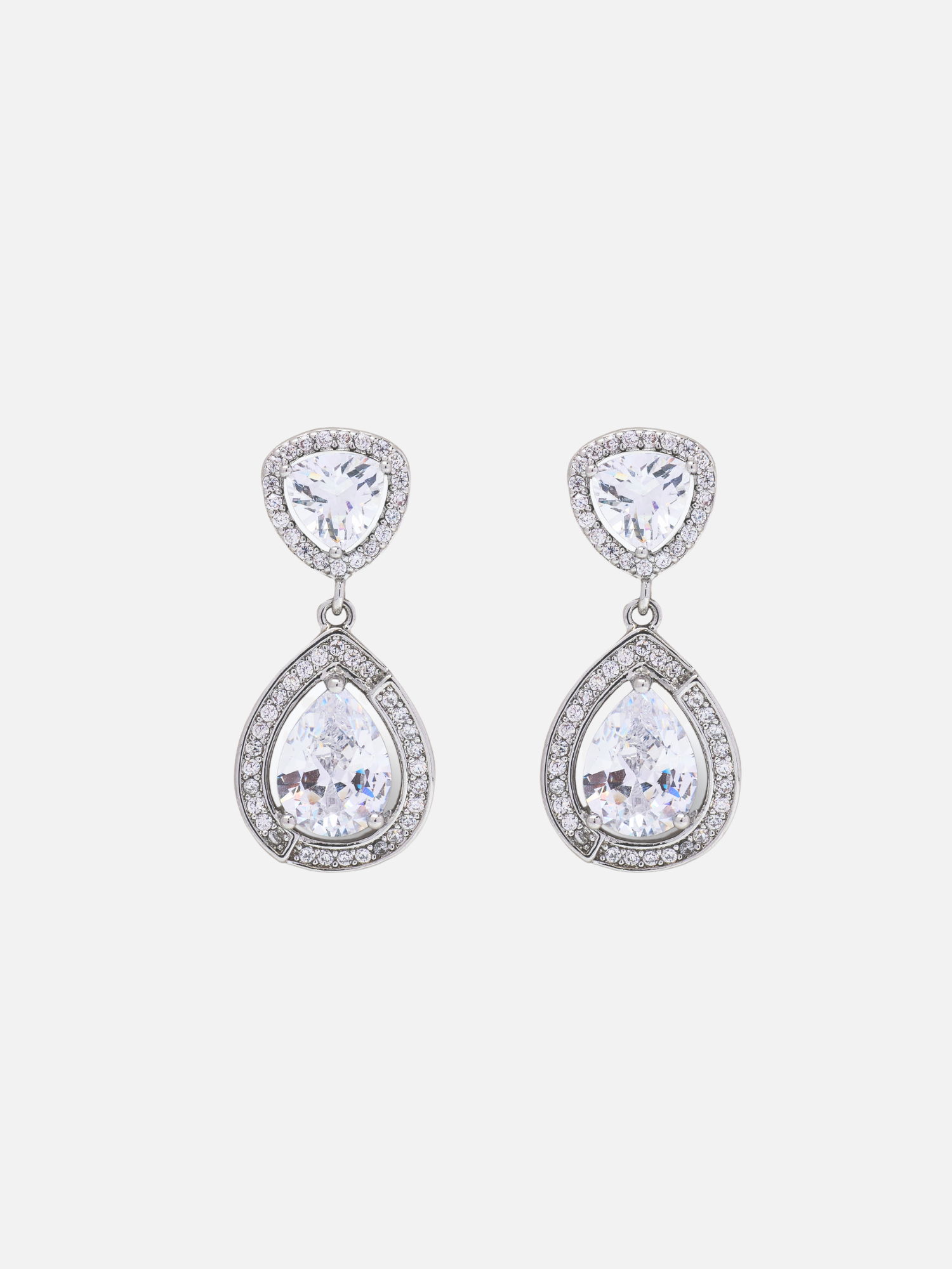 Rhia Stud Earrings in Rhodium