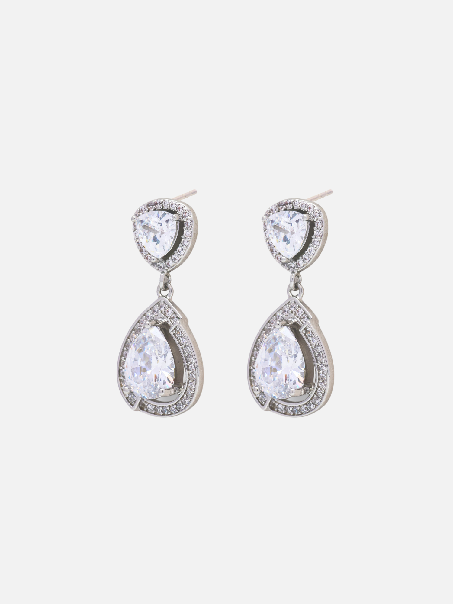 Rhia Stud Earrings in Rhodium