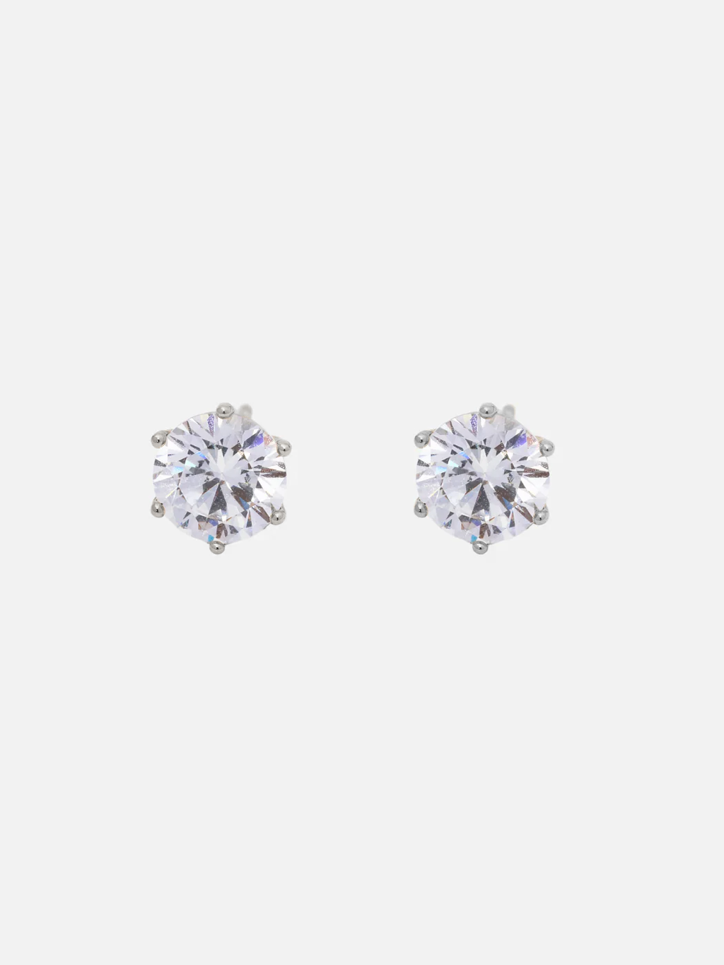 Zabelle Stud Earrings in Rhodium (7mm)