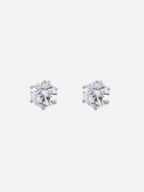Zabelle Stud Earrings in Rhodium (7mm)