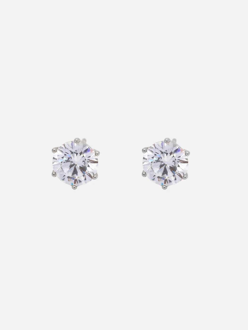 zabelle stud earrings in rhodium (7mm)