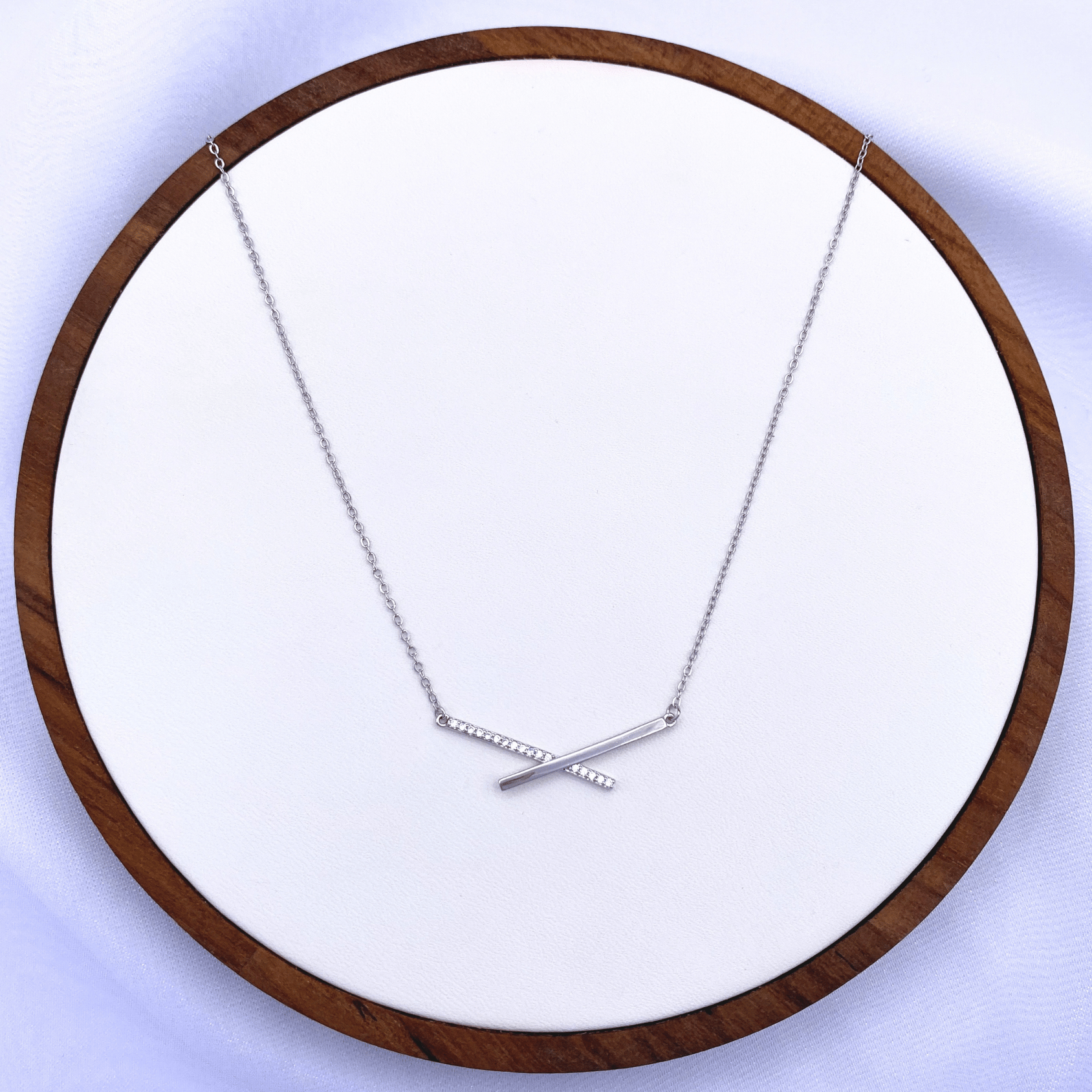 Sariyah-B Necklace in Rhodium