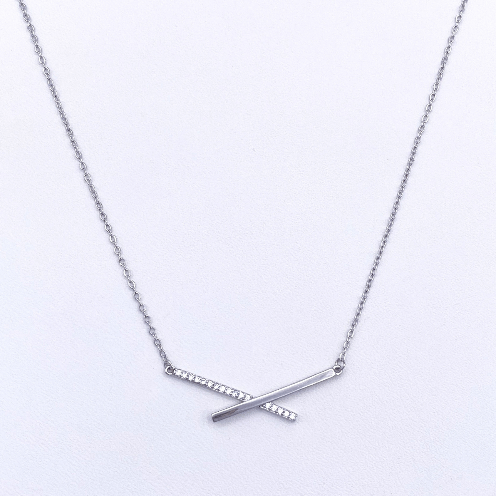 Sariyah-B Necklace in Rhodium