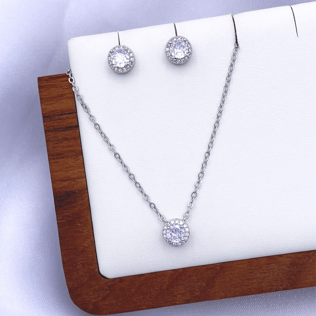 Shina Jewelry Set in Rhodium