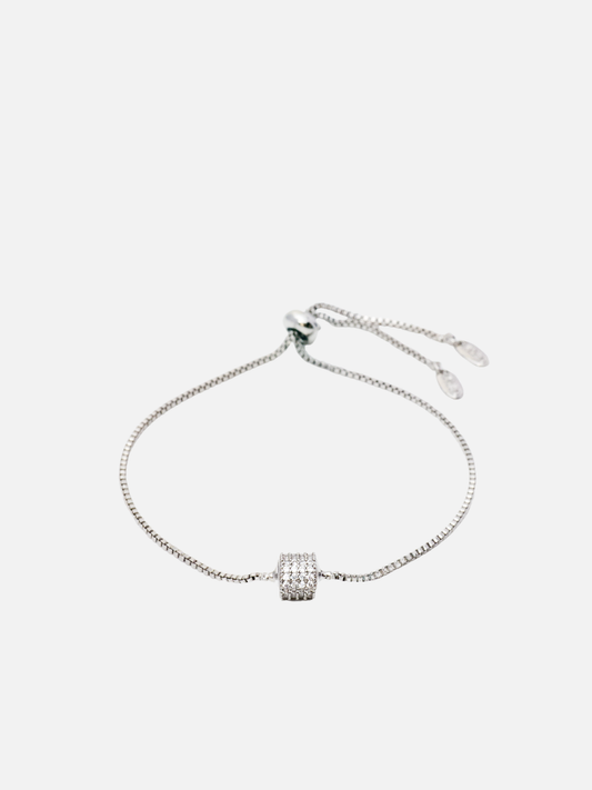 Sade Adjustable Bracelet in Rhodium