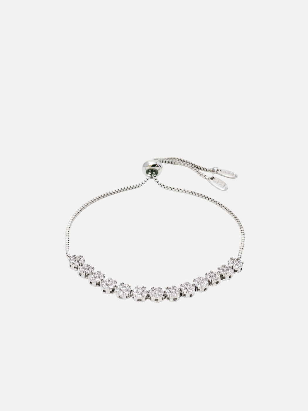 serene adjustable bracelet in rhodium