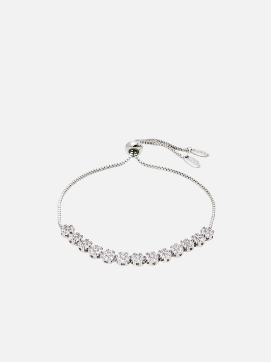 Serene Adjustable Bracelet in Rhodium