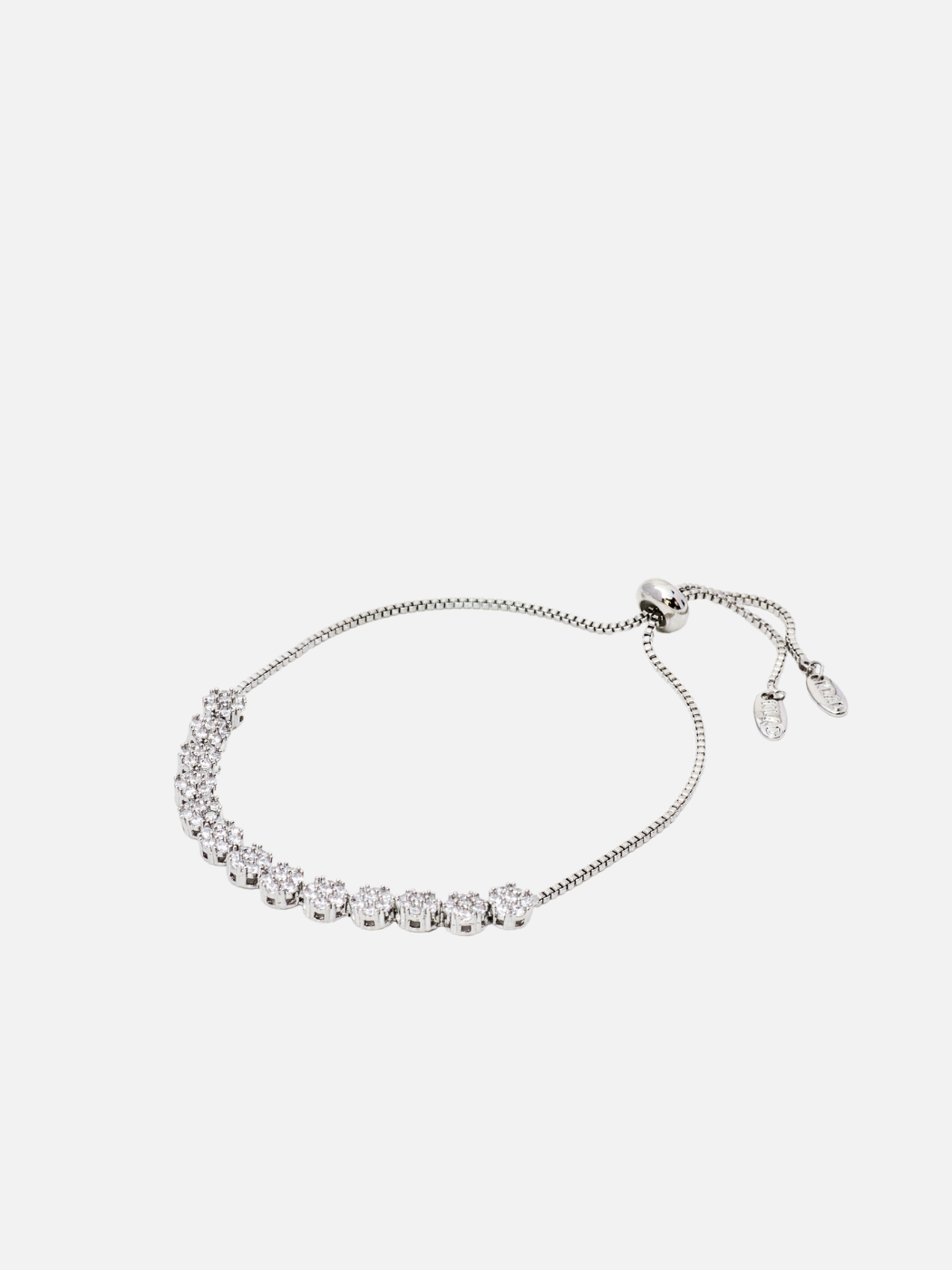 serene adjustable bracelet in rhodium