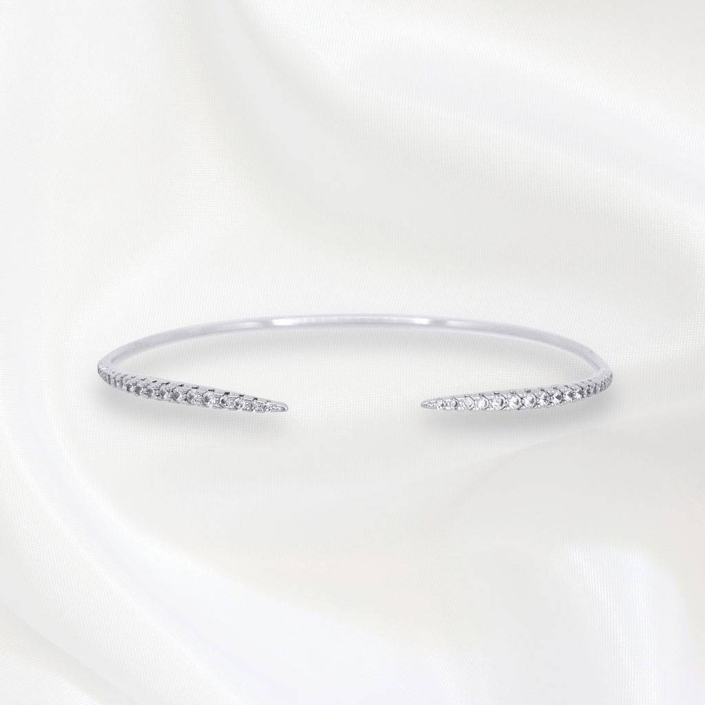 Taryn Thin Bangles in Rhodium