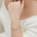 Tatiana Thin Bangles in Rhodium