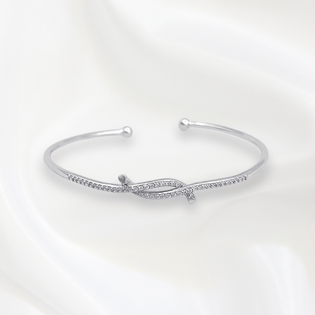 Teia Thin Bangles in Rhodium