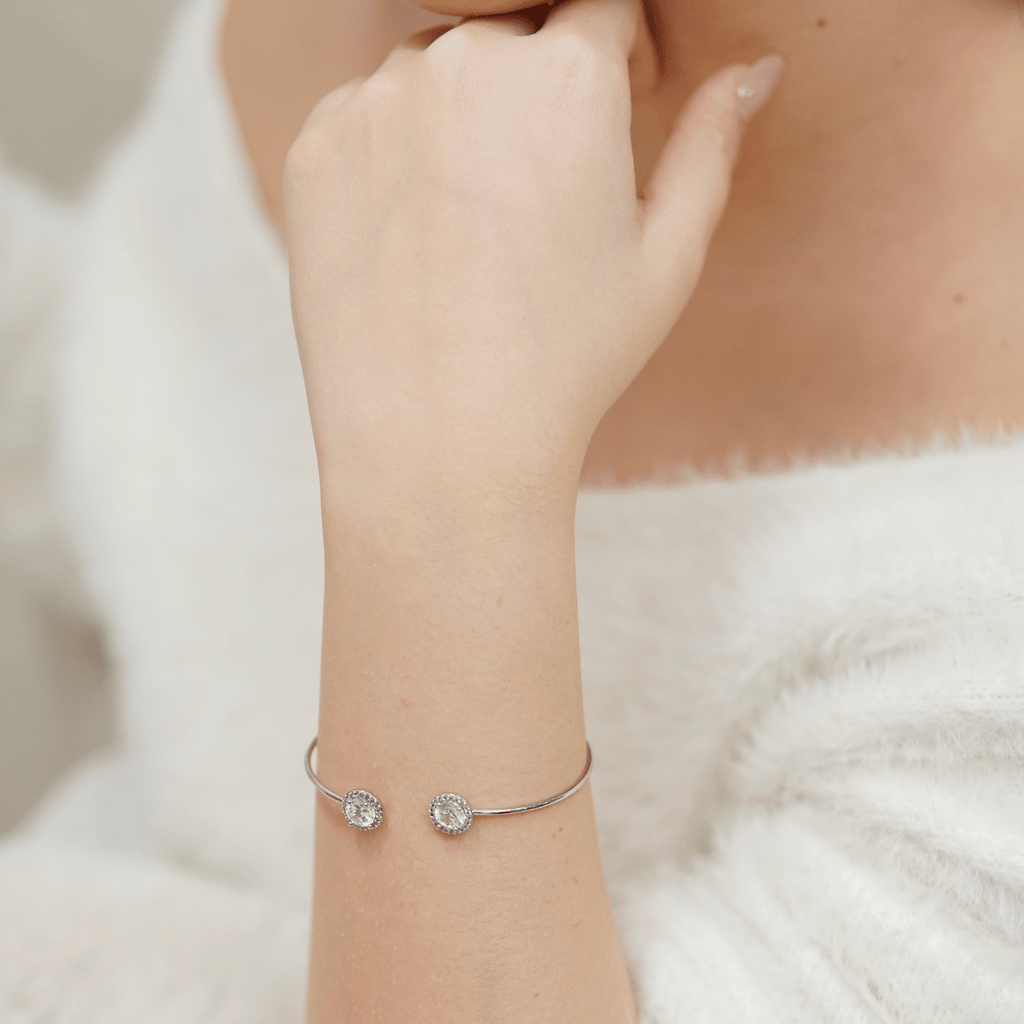 Tess Thin Bangles in Rhodium