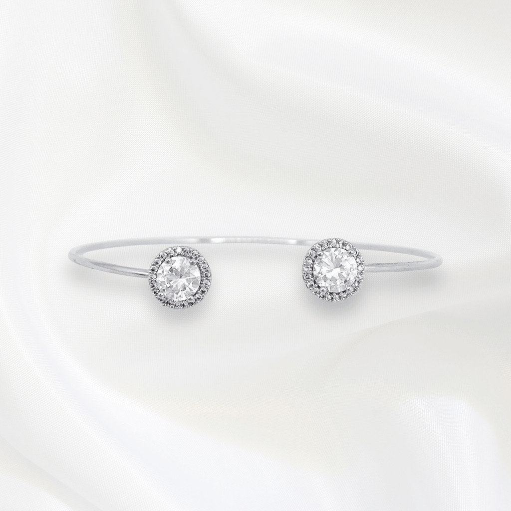 Tess Thin Bangles in Rhodium