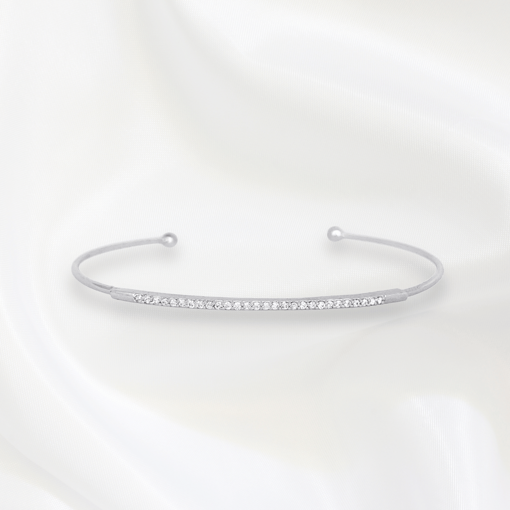 Tia Thin Bangles in Rhodium