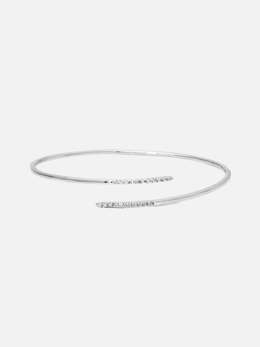 Tatiana Bangle in Rhodium