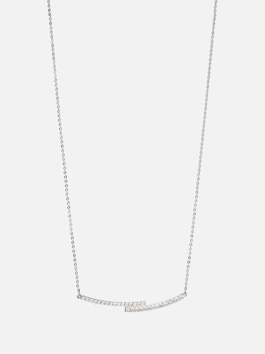 Vaz Pendant Necklace in Rhodium