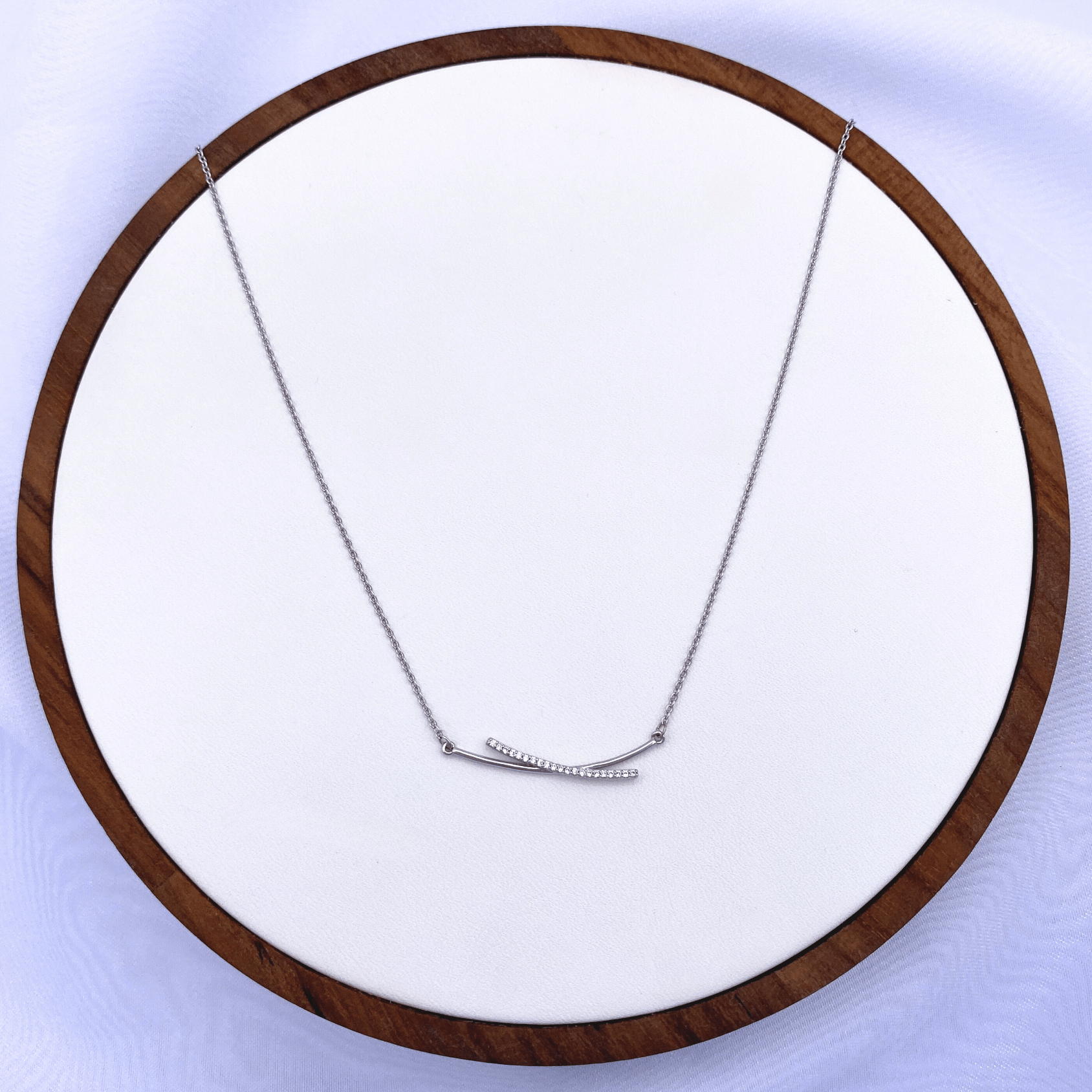 Veeka Necklace in Rhodium